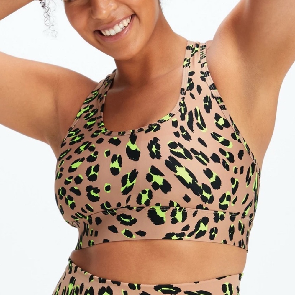 Fabletics On-The-Go Leopard Print Sports Bra II